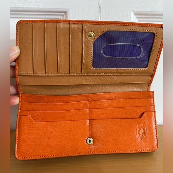 TUSK Madison Gusseted Leather Wallet Orange - Picture 6 of 10